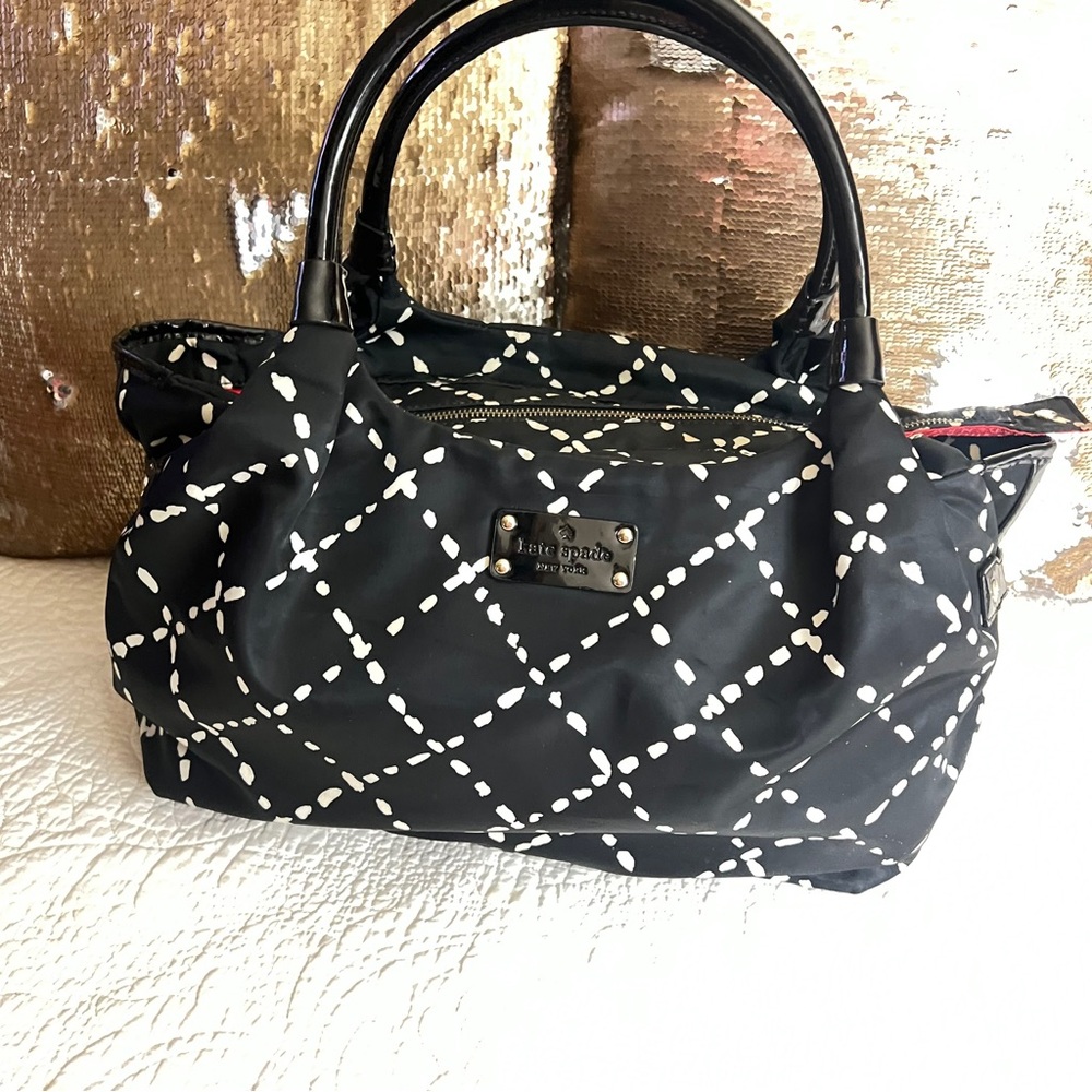 Kate Spade Black and White Quilted Satchel